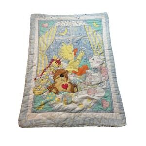 Vintage Little Suzy's Zoo Baby Quilted Crib Blanket 42x31